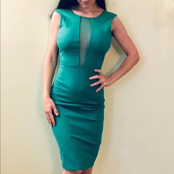 Dress Arden B Green Size XS 0 Midi cutout back - Picture 2 of 6